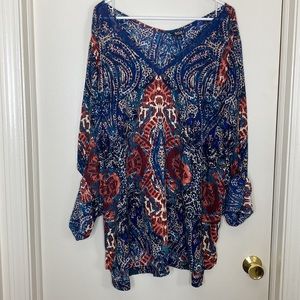 a.n.a A New Approach Plus Size Jem American Navy Blouse Top 3X